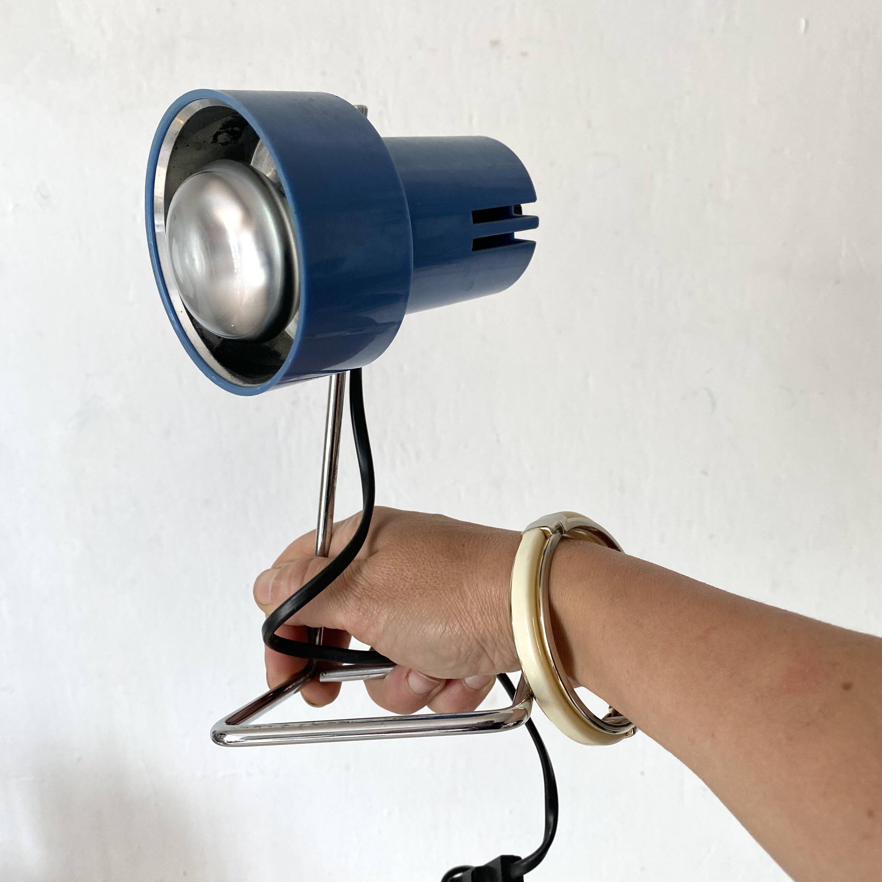 Vintage blue spot lamp, 70s