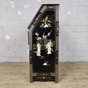 Vintage Chinese lacquer secretary desk with mother-of-pearl
