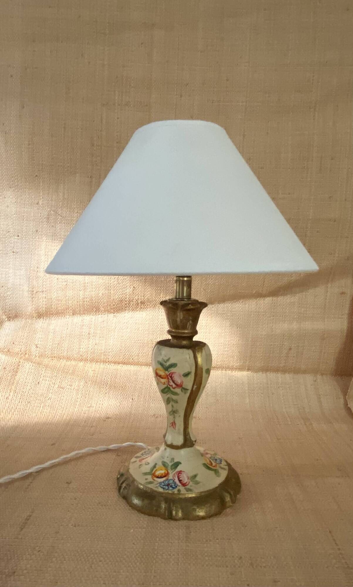 Venetian lamp, 2M fabric cable, cotton shade