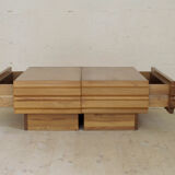 Pair of bedside tables or pieces of sofa in solid elm