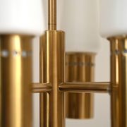 Lustre en laiton et verre des années 1950 par Hans-Agne Jakobsson