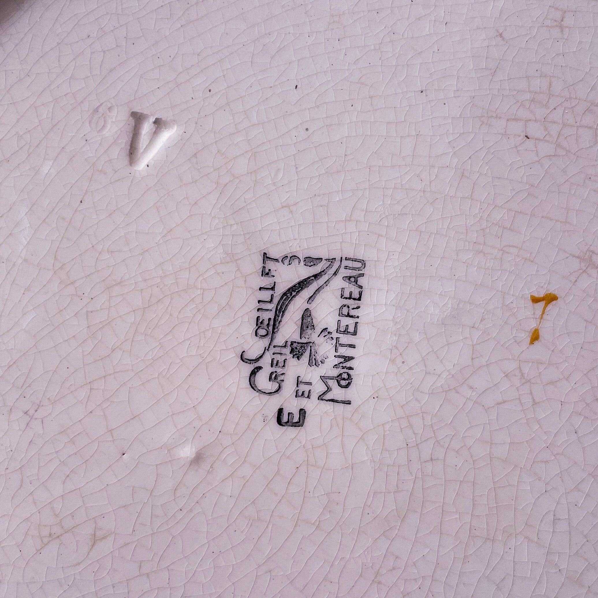 Suite of 6 Creole plates and montereau Oeillet