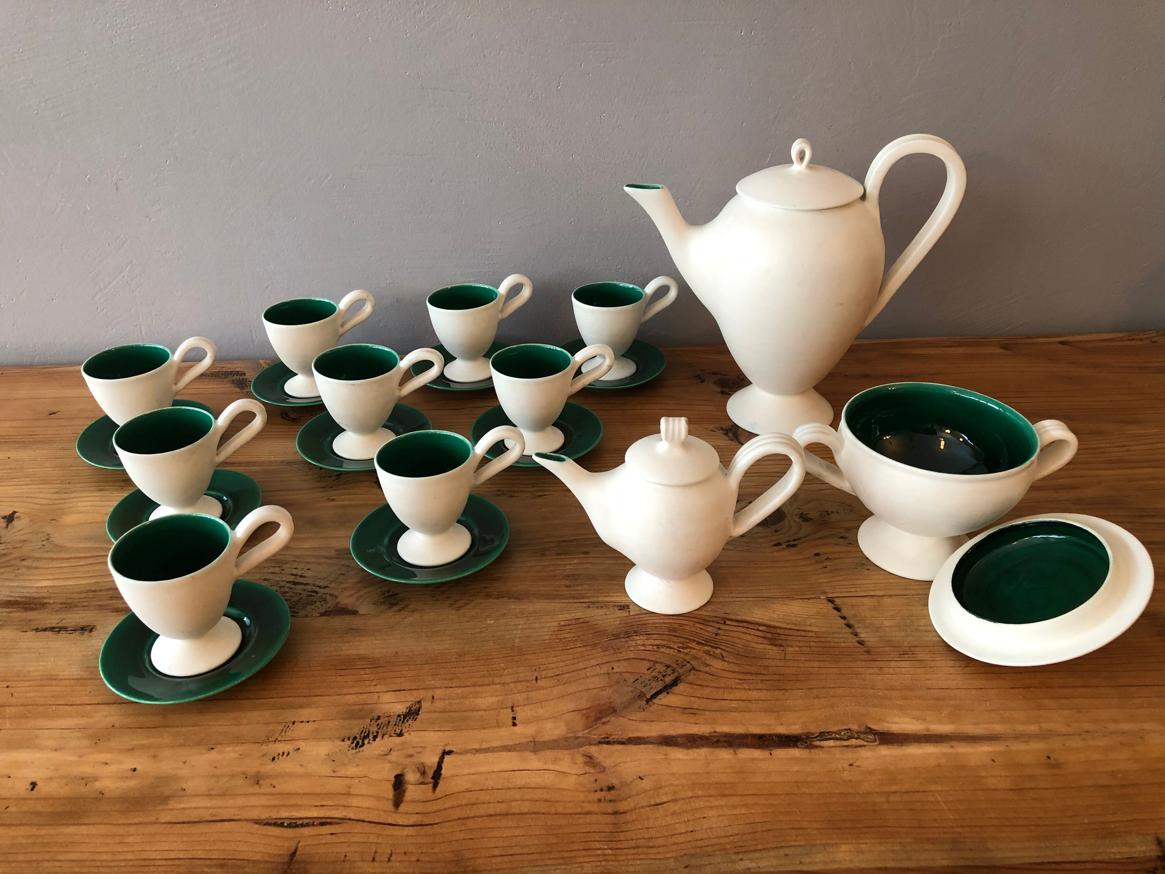 Vallauris ceramic coffee service