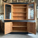 Large black patinated glass bookcase (renovated)