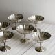 Lot de 6 grandes coupelles anciennes en inox