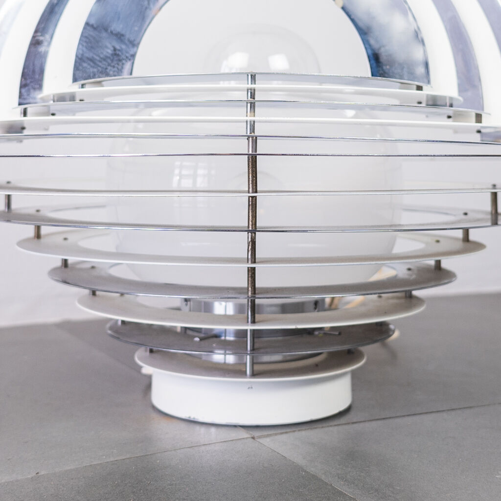 Metal round table lamp from the 70s vintage antique modern