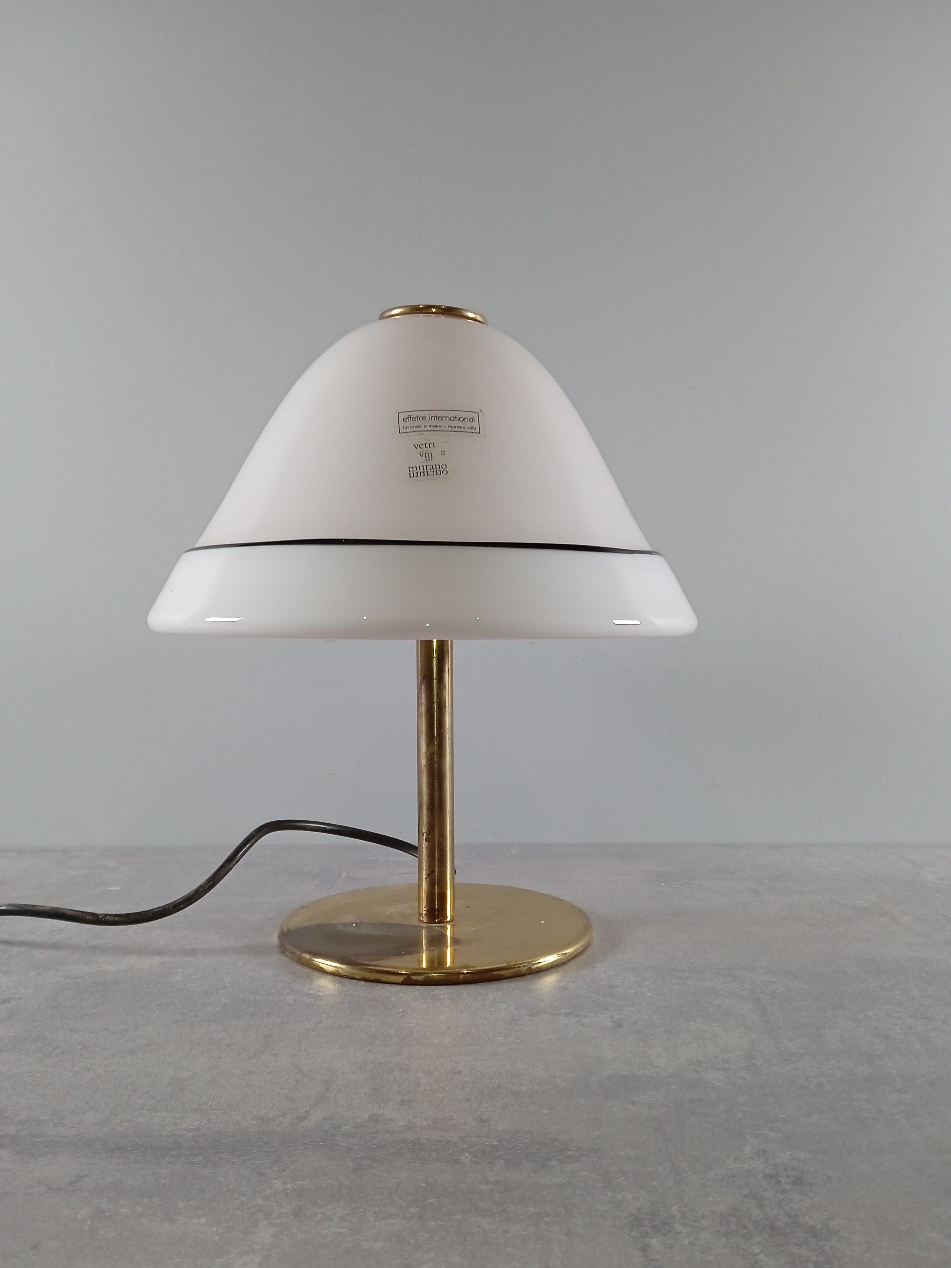 Vintage desk lamp murano international efferte glass and brass design