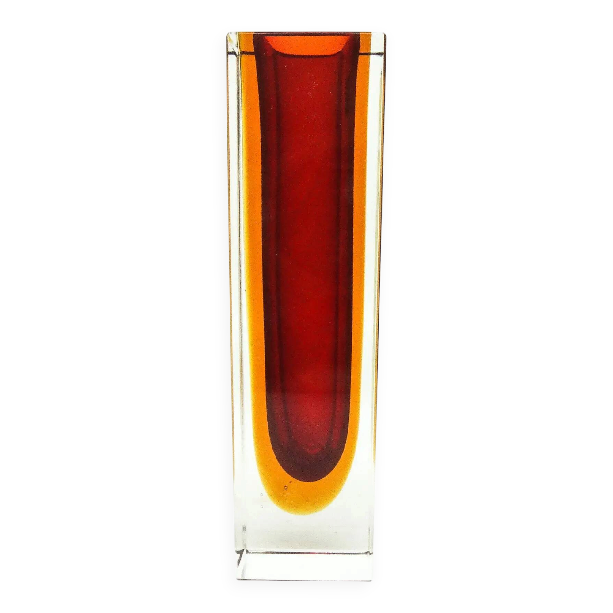 Sommerso vase, mid-century modern, glass, designed by F. Poli, Italy, 1950s