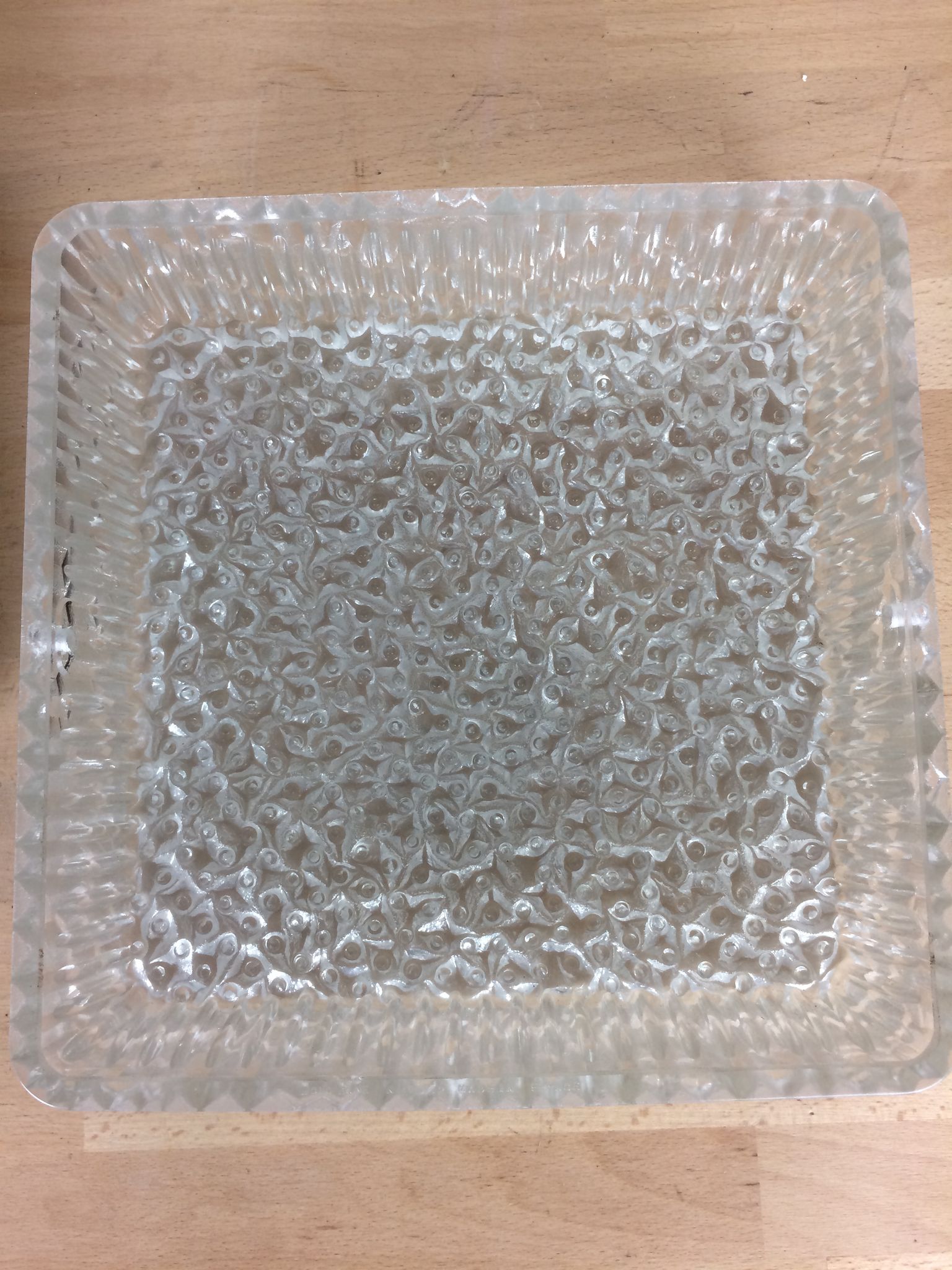 Square Holophane wall light in cut glass, 1960s.