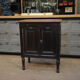1930s Oak furniture with 2 black patinated doors.