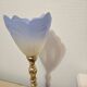 Blue and gold brass table lamp with opaline tulip Art Nouveau