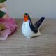 Vintage Soviet salt and pepper shaker in the shape of a cobalt blue bird.