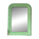 Classic antique mirror – wooden and plaster frame – repainted green from the 60s