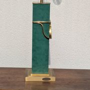 Pied de lampe vintage Jean Roche, 1980, laiton & vert