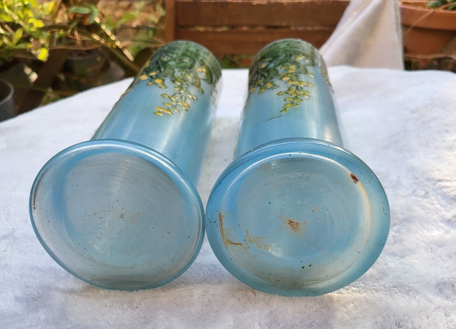 Pair of Legras art nouveau vases