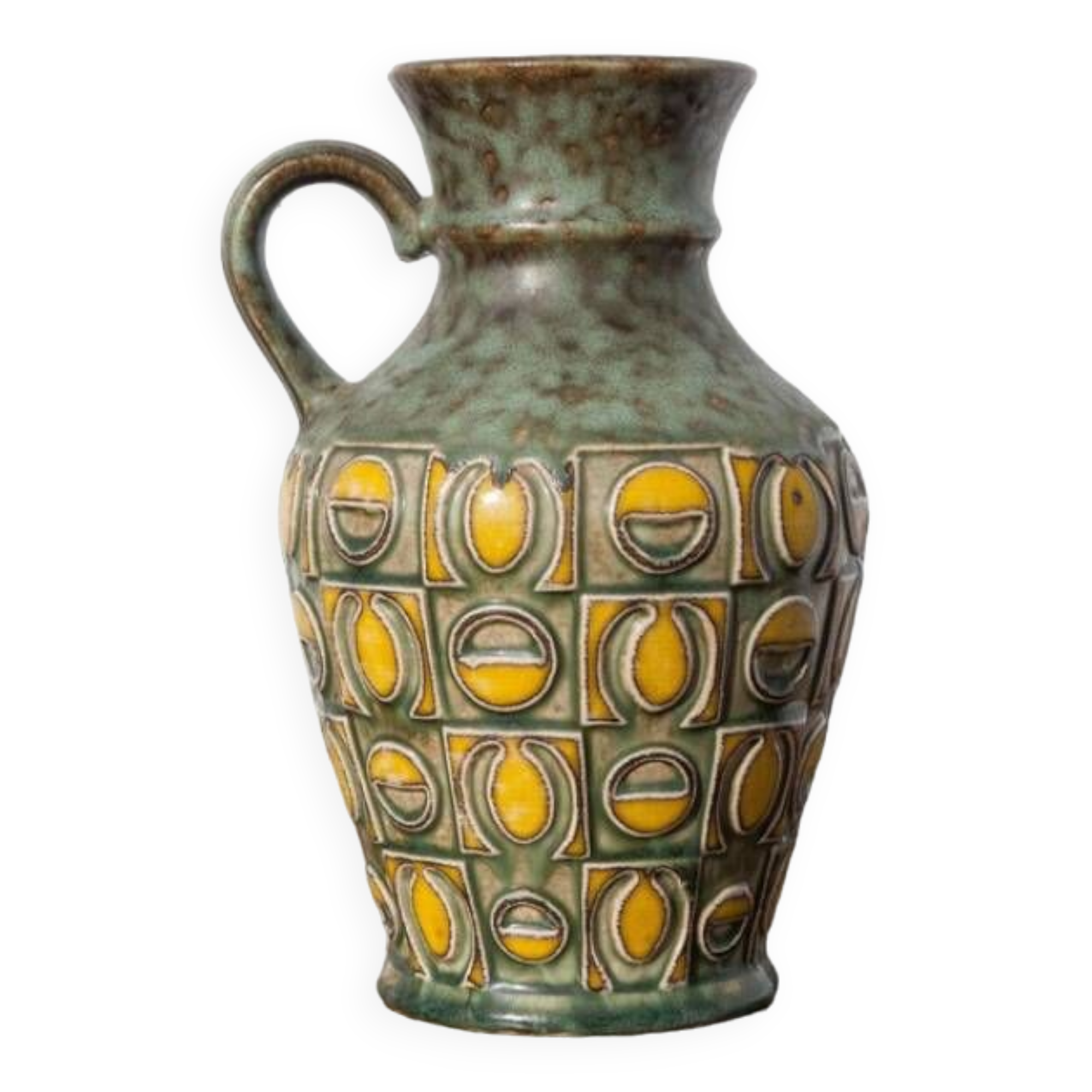 West Germany Uebelacker vase 1681/20, German ceramic vase, flower pot, pottery, decoration