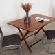 Folding teak table, Italian design, 1970s, made in Italy