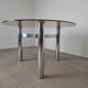 Mid-century Czechoslovak smoked glass coffee table, chrome metal, 1970s