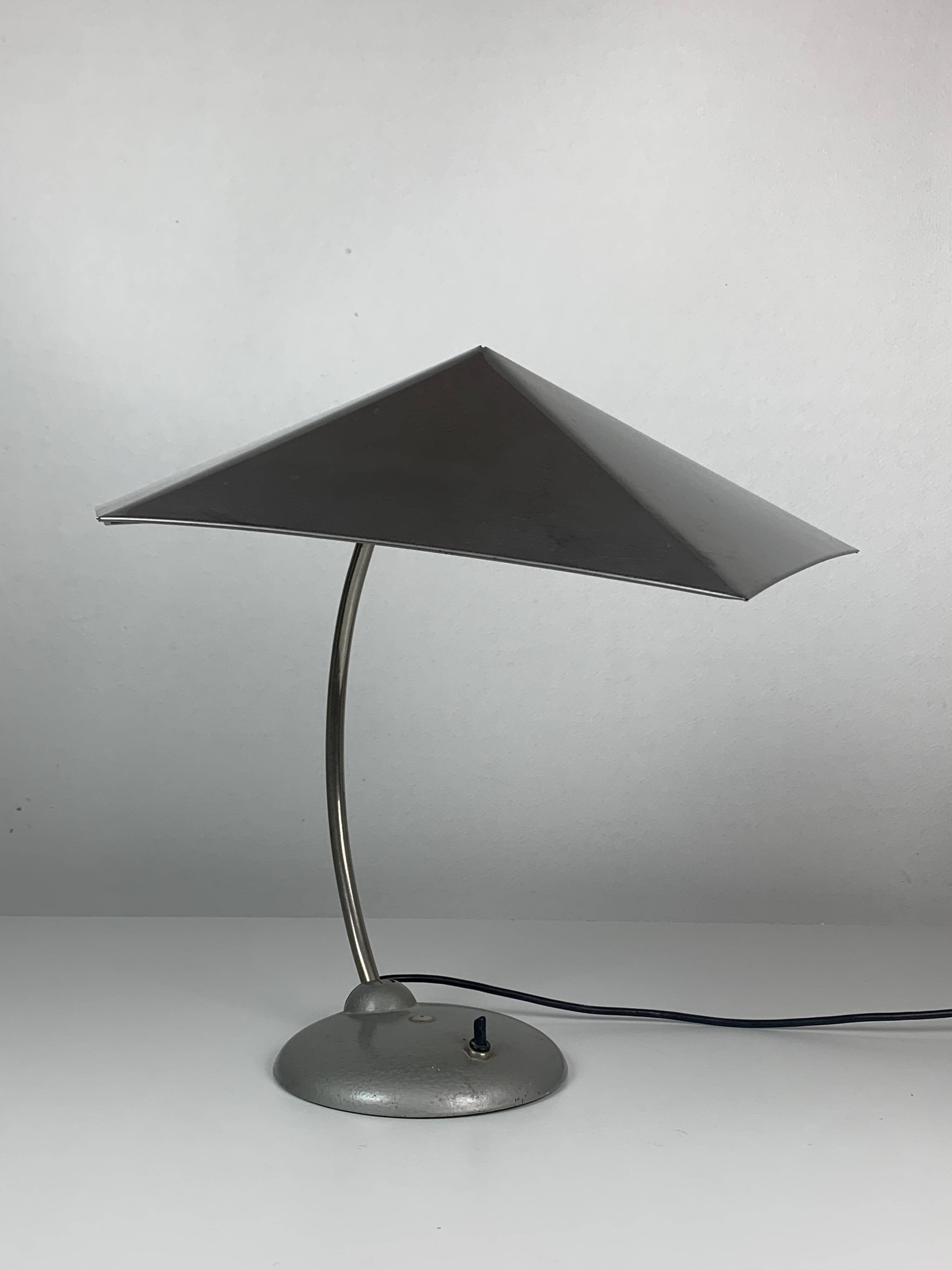 Modernist metal Bauhaus desk lamp, 1960s