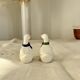 Vintage porcelain salt and pepper shaker in the shape of cottage core geese