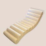 Scandinavian meridian 1980s with metal structure in imitation white leather