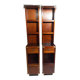 Pair of bedside tables with mahogany and brass shelf