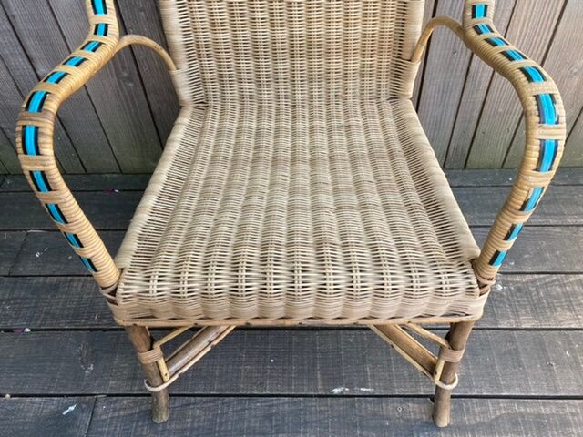 Old rattan armchair