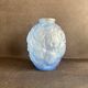 Large Art Deco round vase in frosted blue glass - 1930