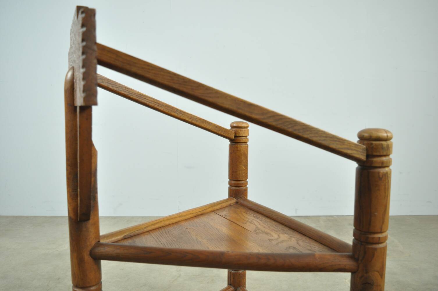 Pair of vintage antique Scandinavian oak Monk chairs, Sweden 1950s