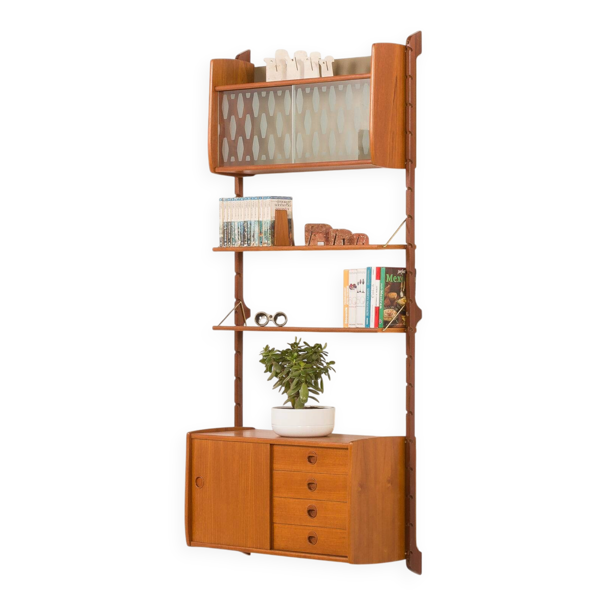Ergo one bay teak wall unit, Norway, 1960s