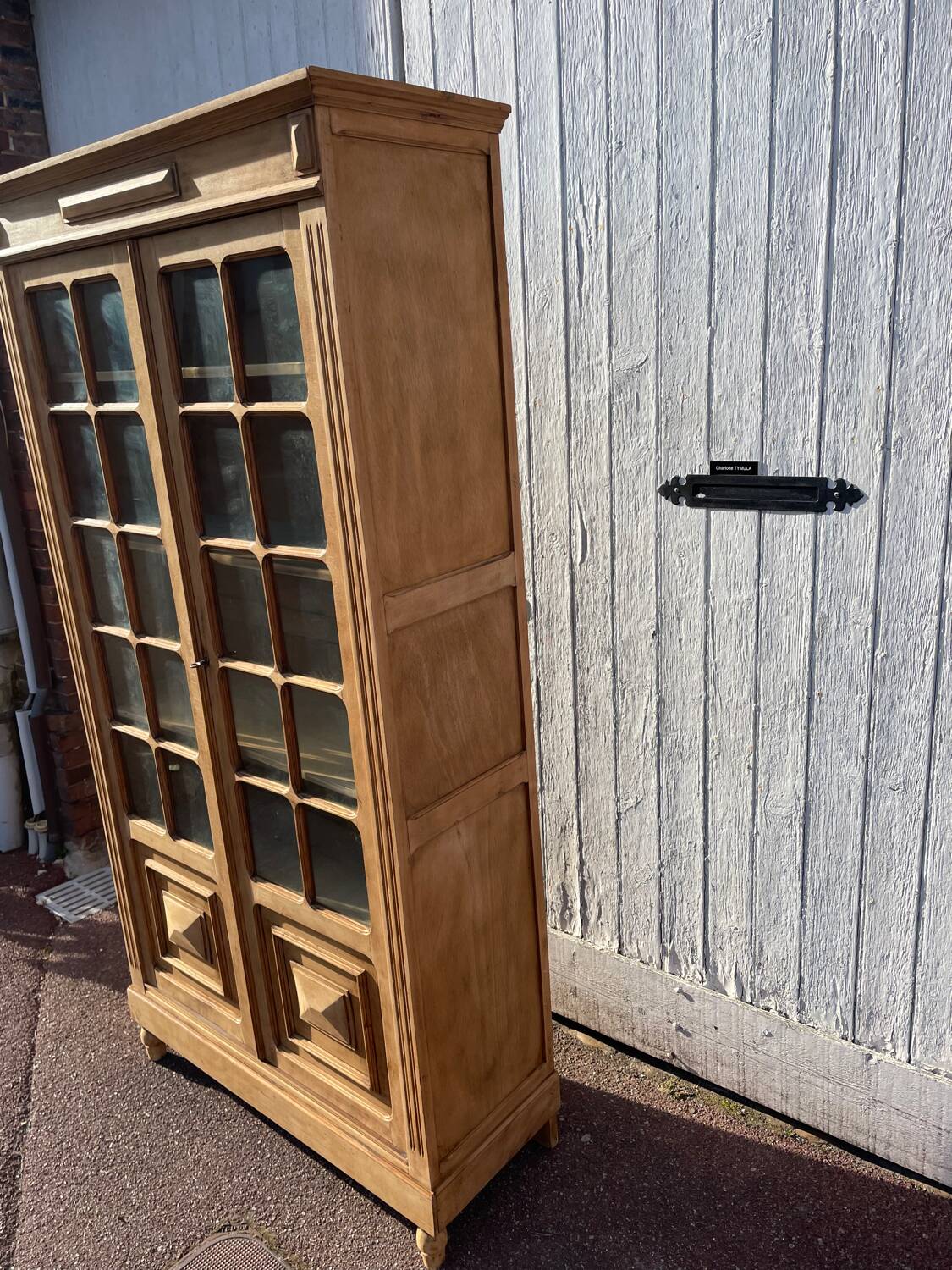 Vitrine parisienne bois brut
