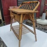1960s rattan bedside table