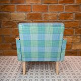 Restored Brussels Armchair – Blue Check