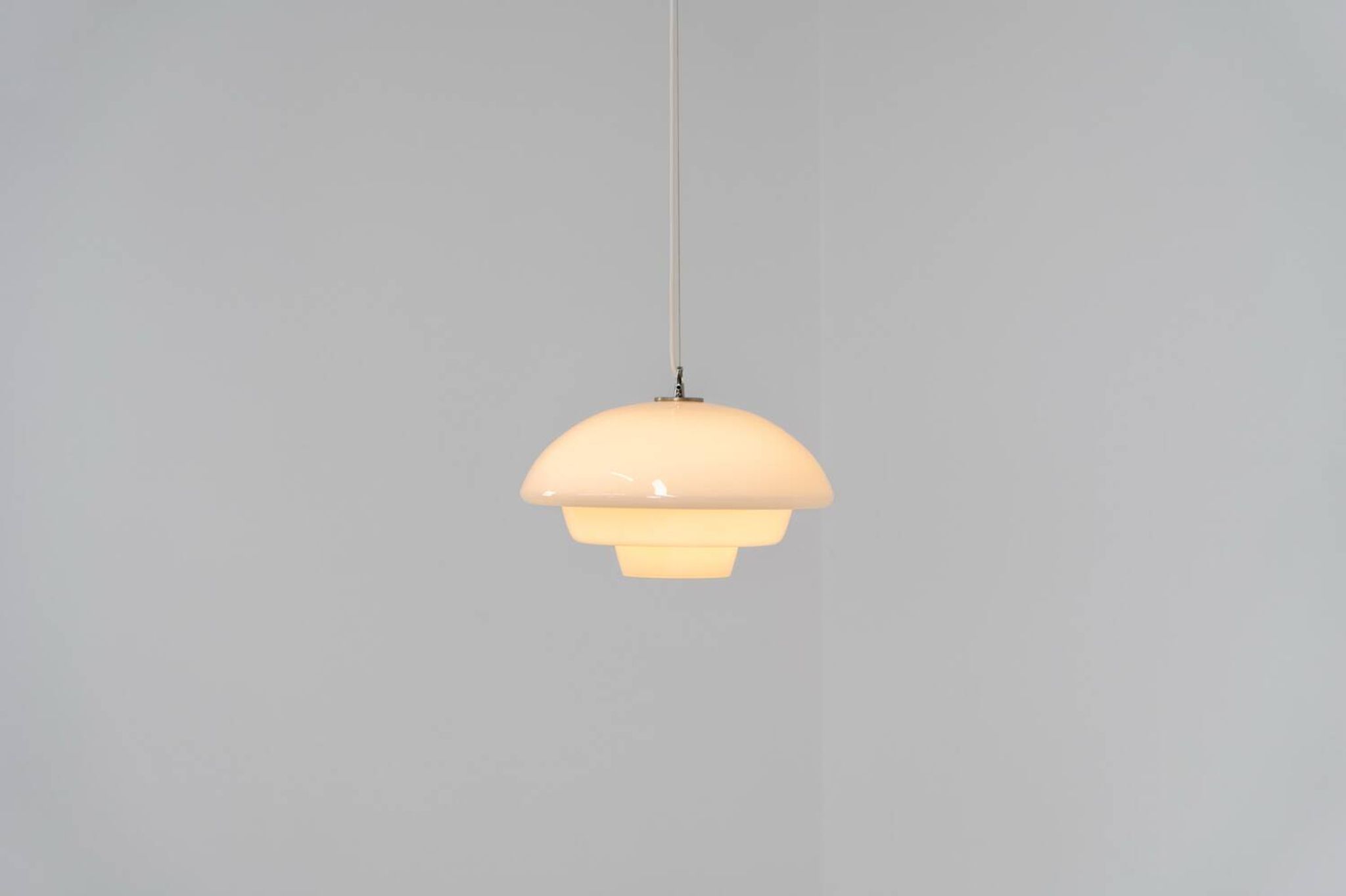 Mid-century glass pendant light (Denmark, 1970s).