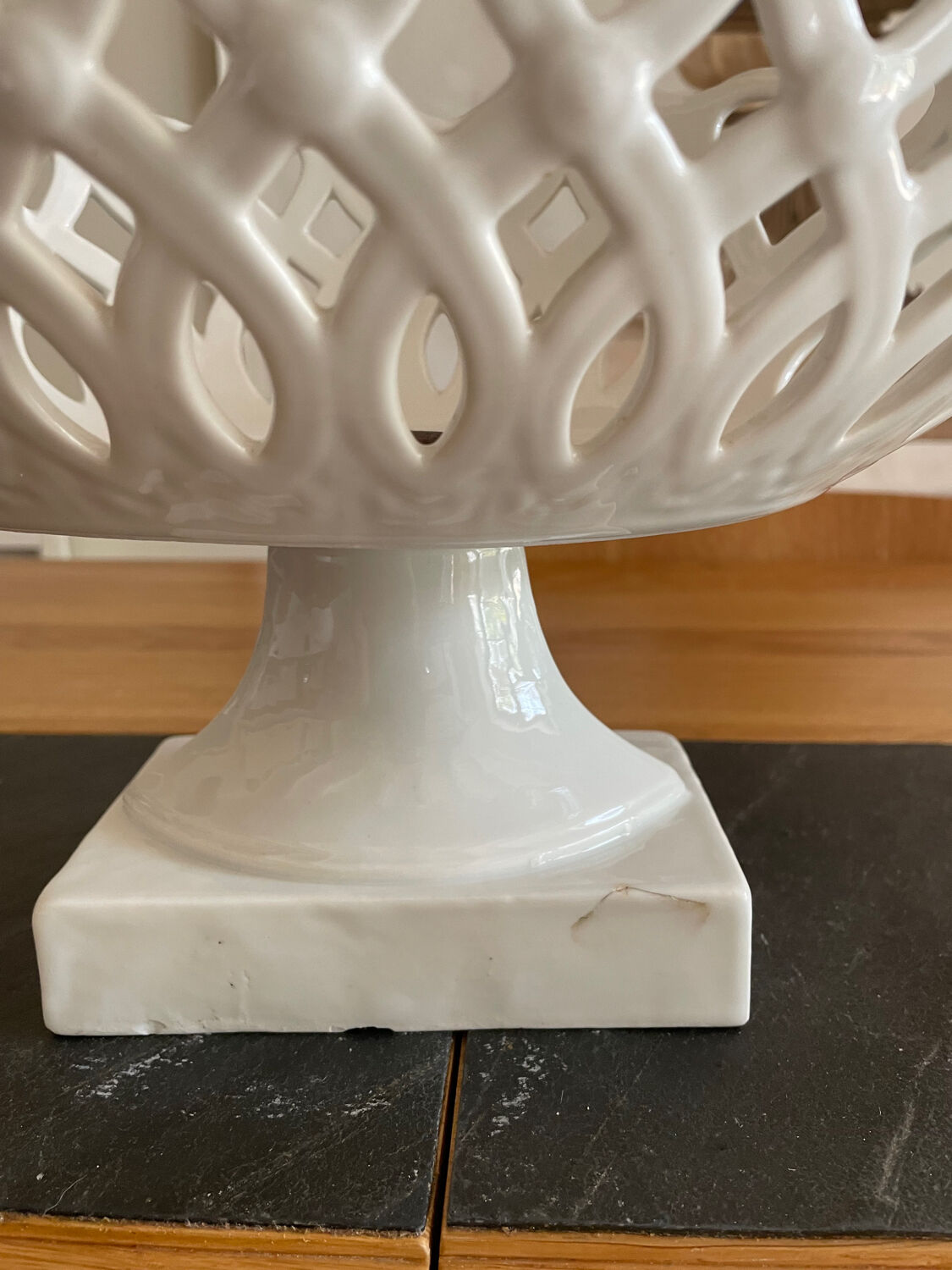 Old white porcelain fruit cup