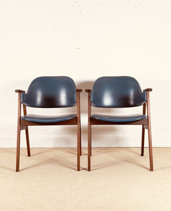 Pair of Danish armchairs with original vinyl