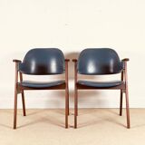 Pair of Danish armchairs with original vinyl