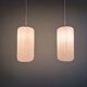 Pair of ribbed white opaline pendants, Philips, 1960s