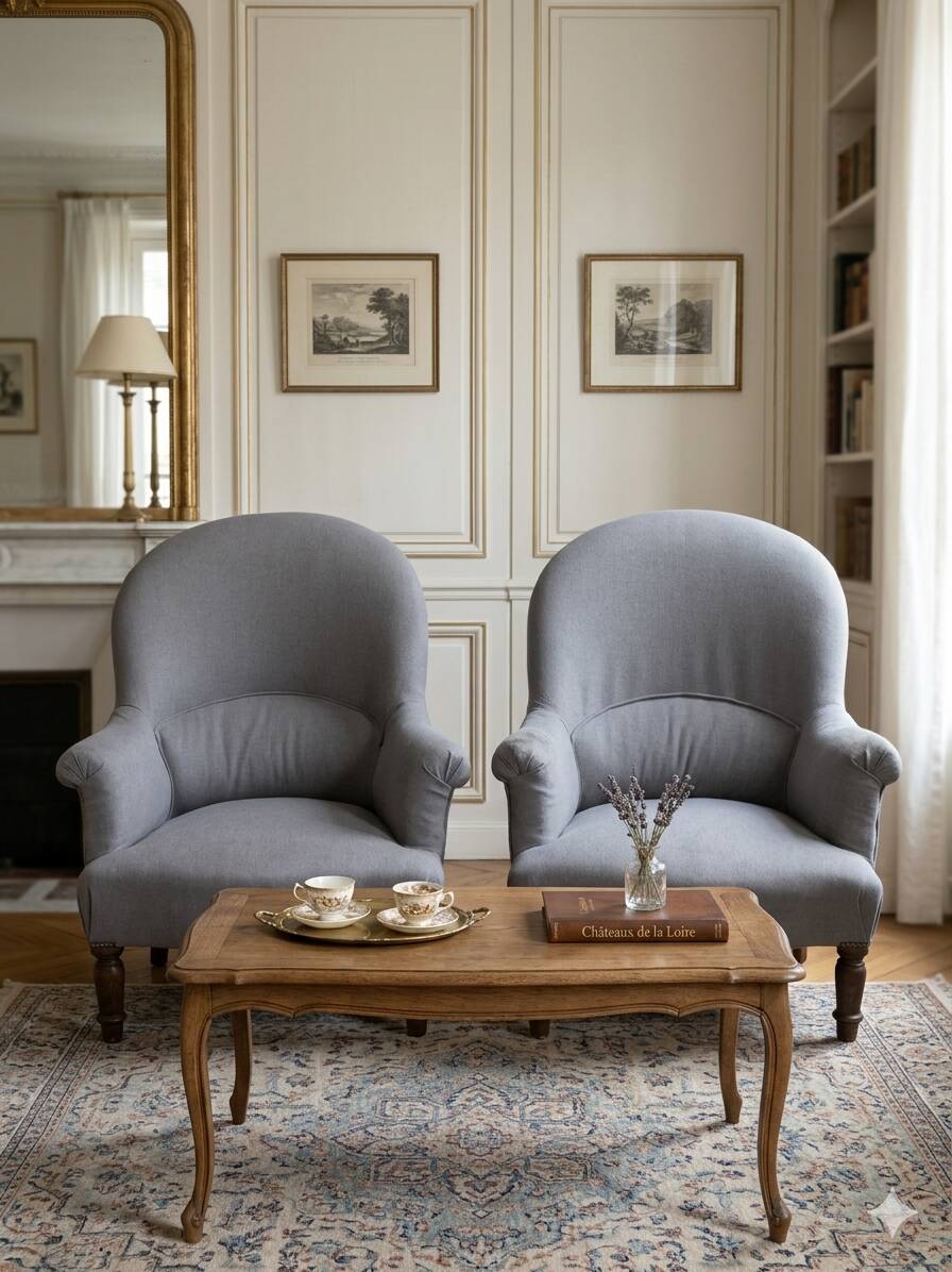 Paire de fauteuils crapaud Napoléon III