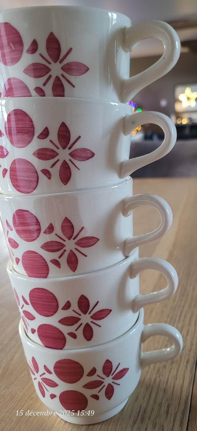 5 antique coffee cups