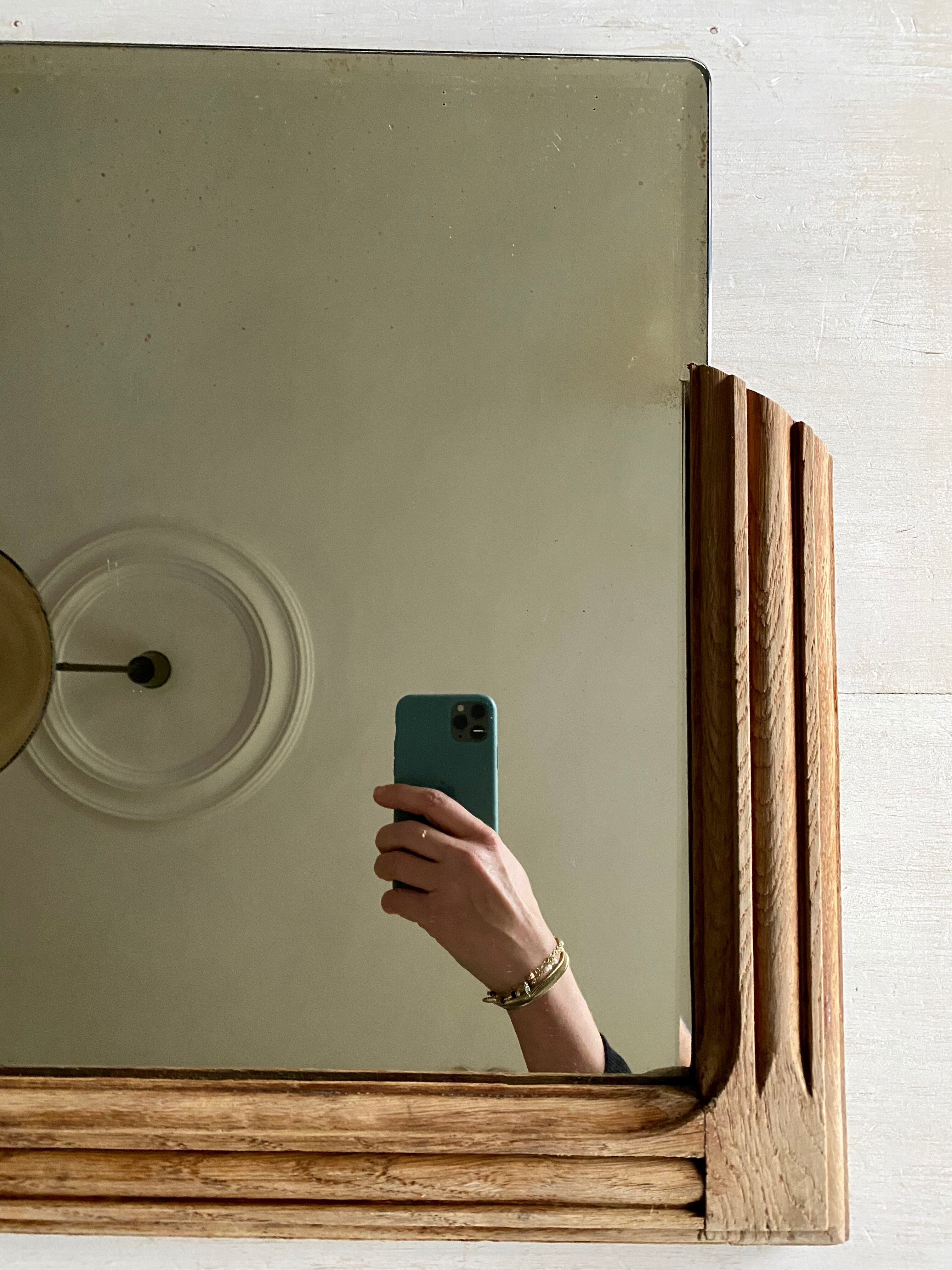 Wooden mirror 30s, 71x44 cm