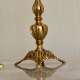 Pair of Swedish brass candlesticks from the mid-century.