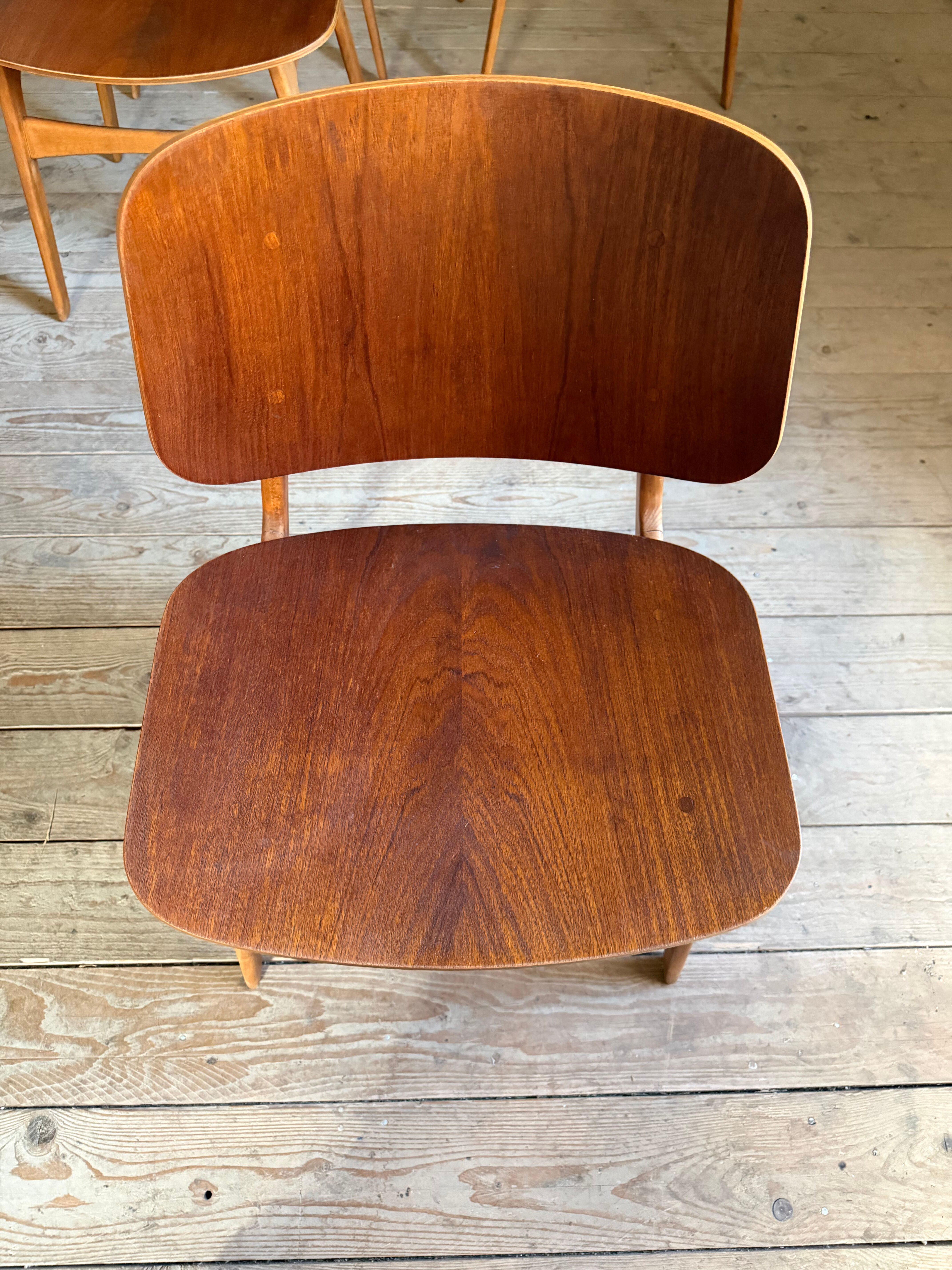 Danish vintage chairs by Borge Mogensen in teak.