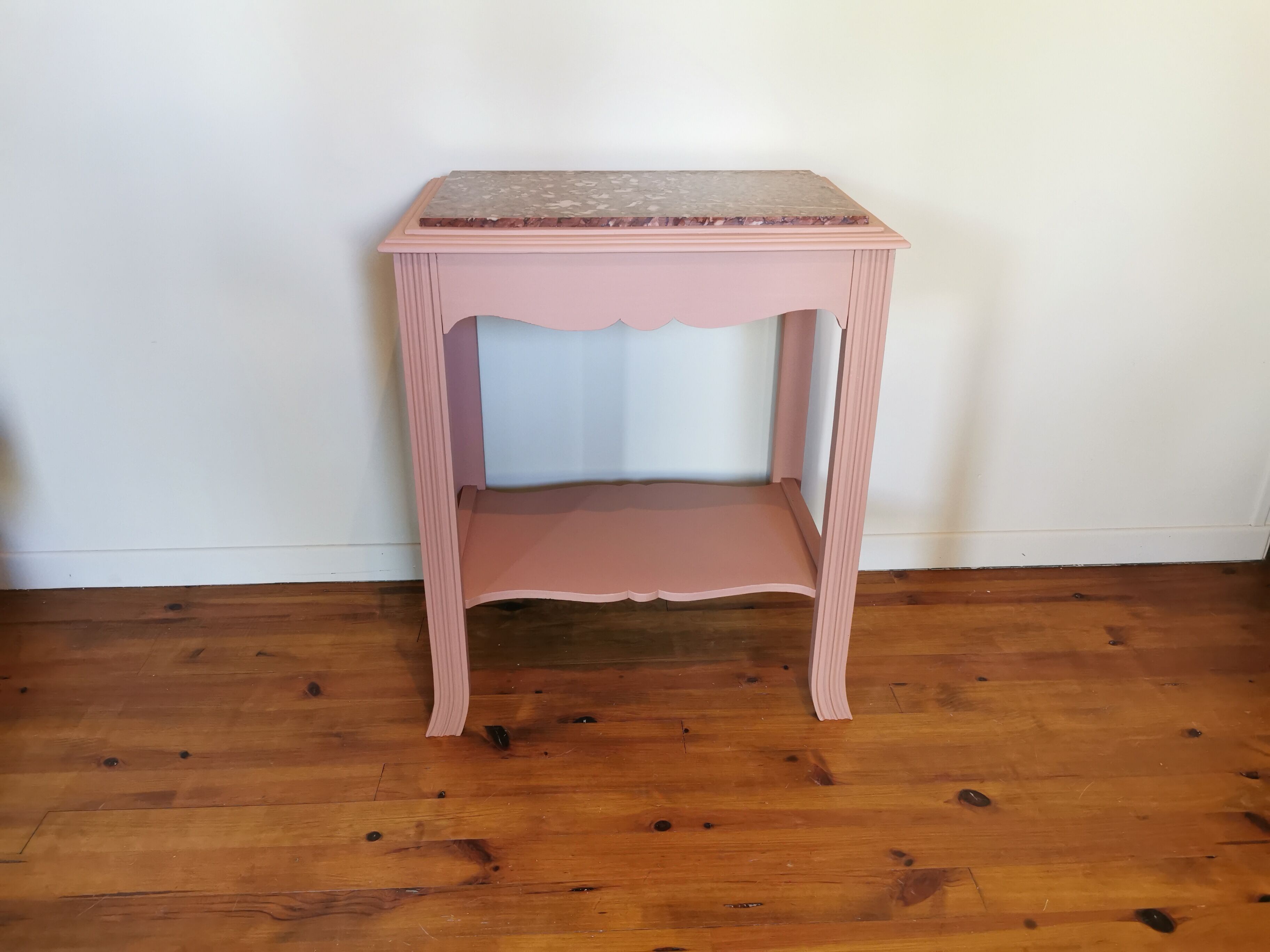 Powder pink art deco pedestal table