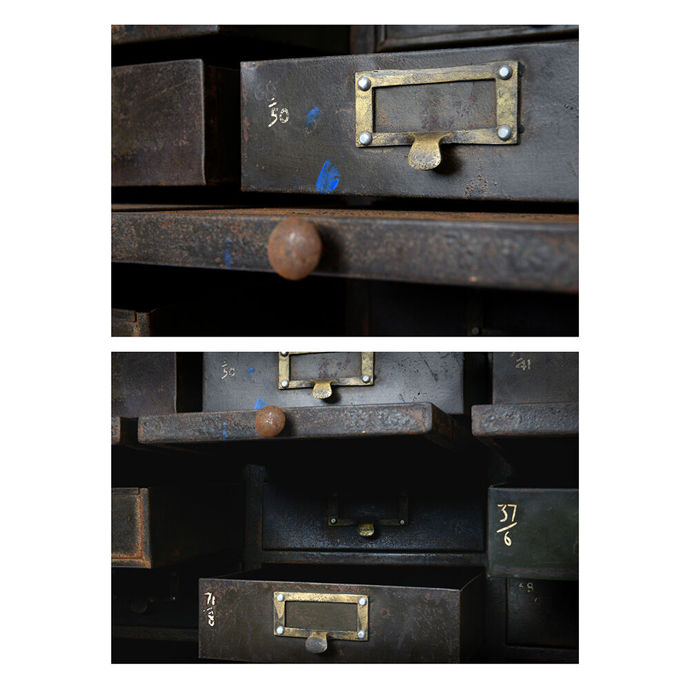 Metal workshop furniture with 72 drawers