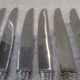 12 silver-plated dessert knives by Argit goldsmith? Art Deco floral bands