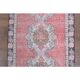 Vintage Turkish Oushak Handmade Wool Cotton Pink Runner 88x273