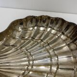 Large Silver Plated Sea Shell Plate Hollywood Regency Art Deco Italian 1970