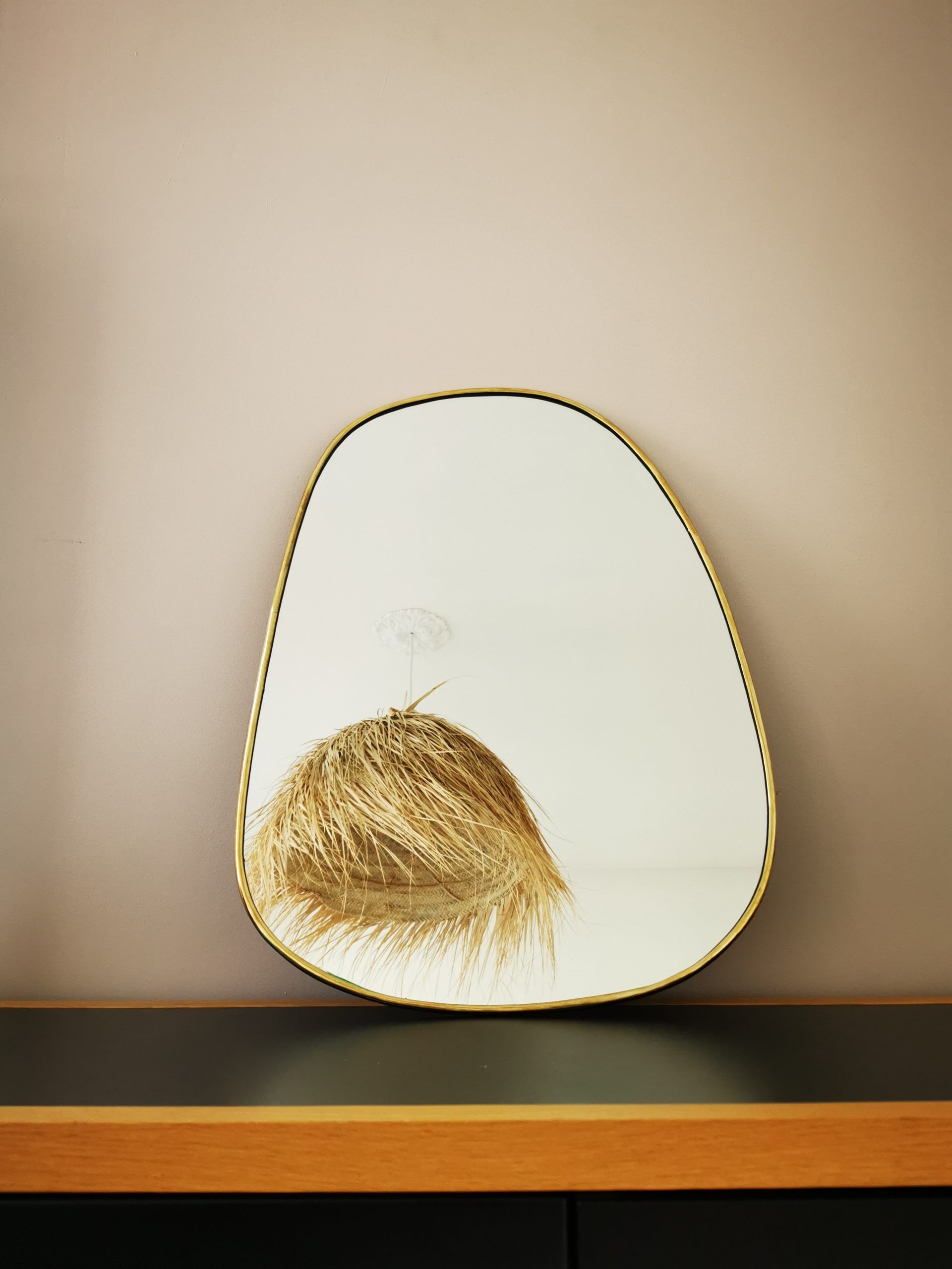 Miroir laiton doré 53 cm