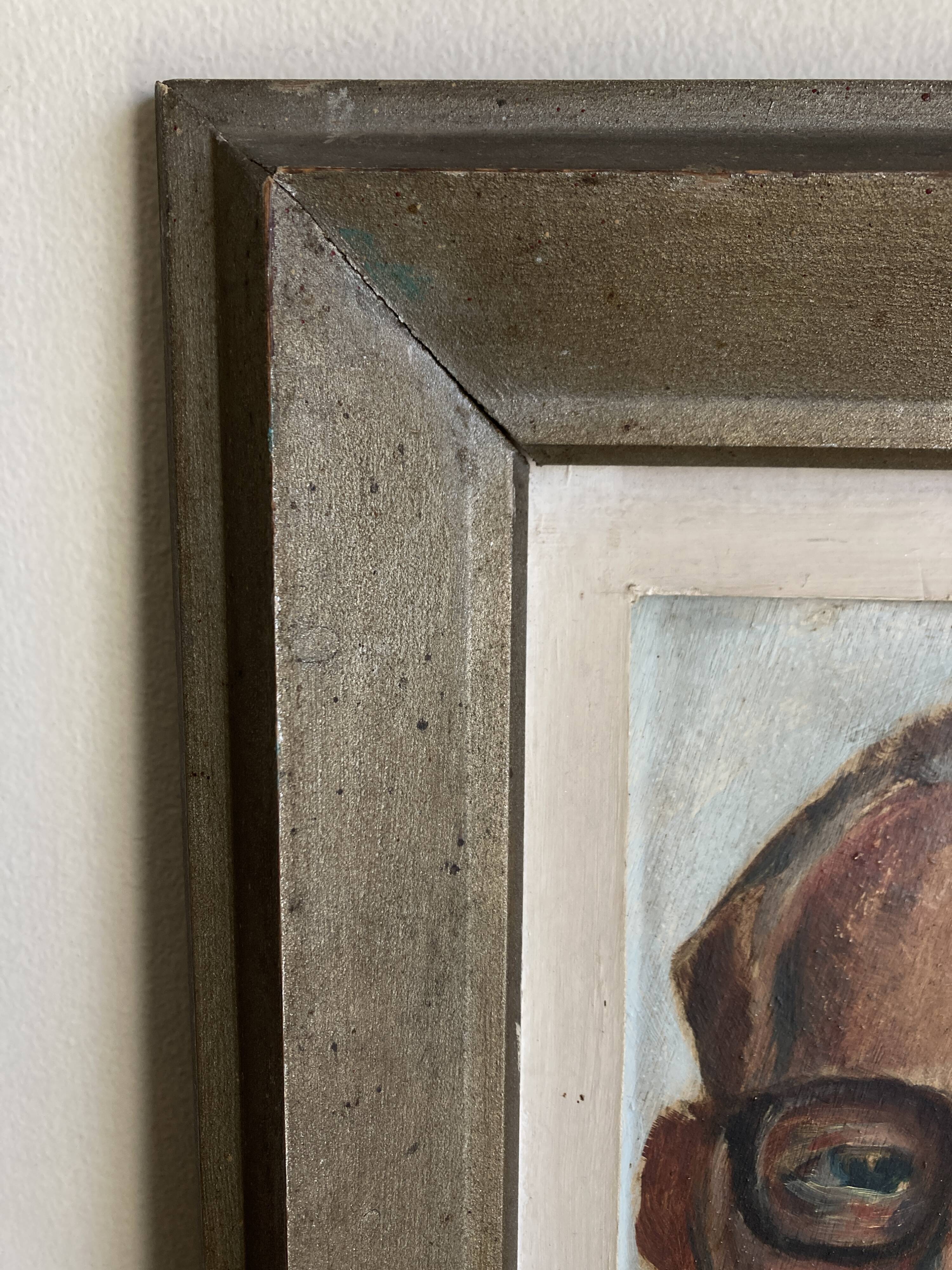 Portrait of a modernist man, oil on panel, 1947.